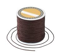 Bestewelry 109Yard Nylon Cord String Thread 0.8mm Braided Knotting Beading Cord Macrame Thread Bracelet Cord for Jewellery Making Sewing (Coconut Brown)