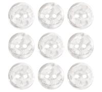 Bestewelry 10Pcs 13mm Resin Flower Buttons 2 Holes Dried Flower Buttons Transparent Floral Sewing Buttons for Sewing Clothes Skirts Hat Shirt Sweaters Scarves Headbands - White