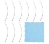 Bestewelry 10Pcs 925 Sterling Silver Tube Beads 30mm Curved Noodle Tube Loose Beads with Suede Fabric Square Silver Polishing Cloth for DIY Jewelry Making Bracelets Necklaces Findings