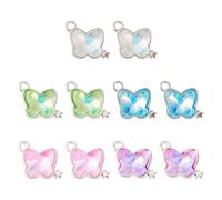Bestewelry 10Pcs Alloy Rhinestone Butterfly Charms Cute Butterfly Crystal Pendants Candy Color Insect Charms for Keychains Earrings Bracelets Necklaces Jewelry Making