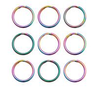 Bestewelry 10Pcs Stainless Steel Round Split Key Rings 20mm Rainbow Color O Ring Clips Keychain Clasp Connector Rings for Car Home Keys Arts & Crafts