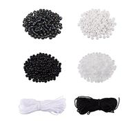 Bestewelry 1170pcs Glass Pony Seed Beads Morse Code Round Loose Beads with 20m Braided Nylon Thread for Morse Code Bracelets Jewelry Making Kit
