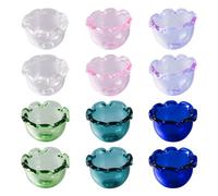 Bestewelry 12pcs Glass Flower Bead Caps Trumpet Flower Bead Cone Multi-Petal Floral Spacer Beads End Caps for DIY Wind Chimes Earrings Jewelry Making
