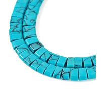 Bestewelry 131Pcs 2 Holes Gemstone Tila Beads Flat Synthetic Turquoise Seed Beads Vintage Bohemian Style Stone Tile Beads for DIY Crafts Bracelets Earring Necklace Jewelry Making