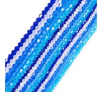 Bestewelry 15 Strands Faceted Glass Beads Bicone Crystal Glass Beads Czech Loose Spacer Beads for Bracelets Jewelry Making Home Decoration