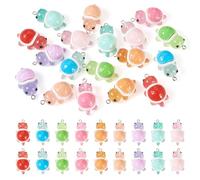 Bestewelry 18Pcs Acrylic Turtle Charms Pendants 9 Colors Glow in the Dark Turtle Dangle Charms 3D Cute Luminous Ocean Animals Sea Turtle Charms for DIY Earrings Necklace Bracelet Jewelry Making