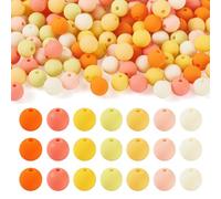 Bestewelry 190 pcs 8 mm Acrylic Round Orange Beads Matte Pastel Beads Loose Spacer Beads for DIY Bracelet Earring Necklace Jewellery Making