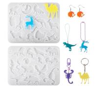 Bestewelry 2 pcs Animals Theme Silicone Resin Mold Deer Forest Animals Resin Casting Molds 3D Making UV Resin Mould for Epoxy Crafts Jewelry Making