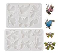 Bestewelry 2 pcs Butterfly 3D Making Resin Casting Mold Flying Animals Epoxy Resin Molds Bug UV Resin Mould for Epoxy DIY Making Crafts