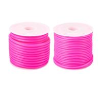 Bestewelry 2 Rolls Hollow Pipe Tubuing Rubber Cord 2mm 3mm Round Tube Cords Strings for Memory Wire Necklace Bracelet Knitting Jewelry Making Decoration