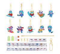 Bestewelry 2 Sets Panda Diamond Painting Keychain Kits 5D Diamond Art Keyrings Crystal Rhinestone Painting Pendants Key Chain for Keychain Purse Bag Home Wall Decor