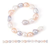 Bestewelry 2 Strands Natural Cultured Freshwater Pearl Beads White Pearl Bead Potato Shape Pearls for Women Summer Bracelet Necklace Earring Ring Jewelry Making