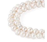 Bestewelry 2 Strands Natural Freshwater Pearl Bead Seashell White Pearl Beads Potato Shape Pearls Beads for Summer Hawaii Bracelet Necklace Earring Ring Jewelry Making