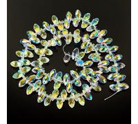 Bestewelry 2 Strands Teardrop Glass Beads Water Drop Faceted Crystal Glass Beads AB Color Top Drilled Craft Beads for DIY Necklace Earring Jewelry Making