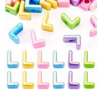 Bestewelry 20 Pcs Acrylic Letter European Beads UV Plating Opaque Letter Beads Large Hole Alphabet Bead Colorful Capital Letters Bead for Keychains Making Jewelry Crafts, L