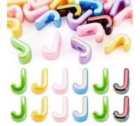 Bestewelry 20 Pcs Acrylic Letter European Beads UV Plating Opaque Letter Beads Large Hole Alphabet Bead Colorful Capital Letters Bead for Keychains Making Jewelry Crafts, J