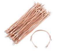 Bestewelry 20 Pcs Waxed Polyester Cord Bracelets Adjustable Blank Bracelets 23.5cm Braided Wax Thread Bracelet with Double Jump Rings for Friendship Bracelet Making, BurlyWood