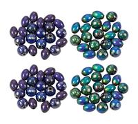 Bestewelry 20Pcs 8mm Mood Beads Mirage Temperature Sensing Color Changing Beads Blue Purple Oval Round Faceted Fun Stone Changing Color Beads for DIY Bracelet Necklace Earrings Craft Jewelry Making