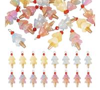 Bestewelry 20Pcs Ice Cream Glass Charms Summer Theme Mixed Color 3D Crystal Charms Sweet Food Glass Pendants with 304 Stainless Steel Loop for DIY Necklace Bracelet Earring Christmas Gifts