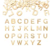 Bestewelry 26 pcs Letter A-Z 304 Stainless Steel Charms Alphabet Golden Charms Initial Letter Dangle Pendants for Naming Necklace Bracelet Earring DIY Jewelry Making