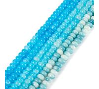 Bestewelry 3 Strands Imitation Gemstones Rondelle Glass Beads 8 mm Disc Coin Crystal Beads Loose Spacer Beads for DIY Necklaces Bracelets Earrings Jewelry Making, Deep Sky Blue