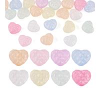 Bestewelry 30 pcs Luminous Heart Acrylic Beads Flat Heart Acrylic Faceted Beads Glow in The Dark for Women Bracelets Necklace Earring Jewelry Making Home Decoration