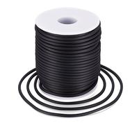 Bestewelry 32.8 Yards Synthetic Tubular Rubber Cord 3mm No Hole Solid PVC Pipe Rubber Cord String with Plastic Spool for Jewellery Making (Black)