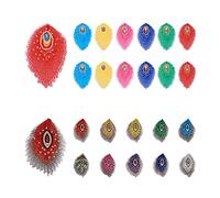 Bestewelry 32pcs Peacock Feathers Sew on Patches Embroidery Cloth Patches Iron on Patches with Sequin for Clothes Decoration Sewing Crafts