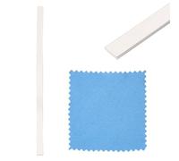 Bestewelry 4 mm wide 925 Sterling Silver Flat Wire Bezel Strip Fine Silver Wire with Suede Fabric Square Silver Polishing Cloth for DIY Rings Jewelry Making