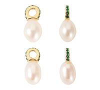 Bestewelry 4 Pcs Natural Cultured Freshwater Pearl Charms 14mm Floral White Rice Pearl Pendants Pearls Dangle Charms for Earring Bracelet Necklace DIY Jewelry Making Summer Decor