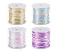 Bestewelry 4 Rolls 1 mm Nylon String Thread Braided Nylon Chinese Knotting Beading Cord for DIY Craft Macrame Friendship Bracelet Jewellery Making