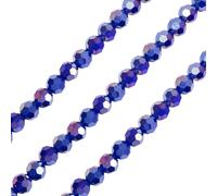 Bestewelry 4 Strands Round Faceted Glass Beads 10 mm Crystal Czech Beads Loose Spacer Beads for Bracelets Necklaces Jewelry Making, Indigo