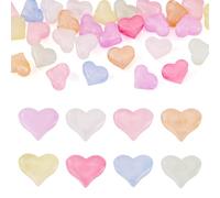 Bestewelry 40 pcs Luminous Heart Acrylic Beads Flat Heart Acrylic Faceted Beads Glow in The Dark for Women Bracelets Necklace Earring Jewelry Making Home Decoration