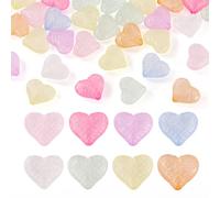 Bestewelry 40 pcs Luminous Heart Acrylic Beads Lover Heart Acrylic Faceted Beads Glow in The Dark for Women Bracelets Necklace Earring Jewelry Making Home Decoration