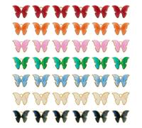 Bestewelry 42 Pcs Butterfly Acrylic Pendant Charms with Alloy Finding 15.5x21.5mm Flatback Gradient Butterfly Charms for Necklace Keychains Crafts Jewelry Making