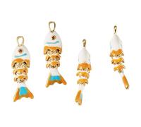 Bestewelry 4Pcs Rack Plating Brass Ocean Fish Pendants White Cute Sea Animal Pendants Cubic Zirconia Enamel Fish Charms for DIY Bracelet Necklace Dangle Earrings Jewelry Making 26.5x8x6mm