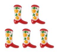 Bestewelry 5 Pcs Boot Enamel Glass Beads Western Boots Lampwork Bead Orange Pattern Loose Spacer Beads for DIY Bracelet Necklace Earrings Jewelry Making