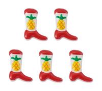 Bestewelry 5 Pcs Boots Lampwork Glass Beads Fruit Pineapple Enamel Bead Western Theme Crystal Charms Bead for DIY Necklace Bracelet Earring Making Craft Keychains