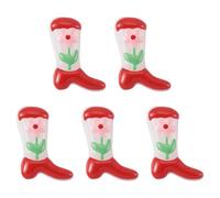 Bestewelry 5 Pcs Enamel Glass Beads Western Boots Lampwork Beads with Flower Cute 3D Cowboy Boot Bead for DIY Necklace Bracelet Earring Making Craft Keychains