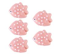 Bestewelry 5 pcs Polka Dot Fish Porcelain Beads Porcelain Fish Beads Ocean Animal Ceramic Loose Spacer Bead for Bracelets Necklaces Earring Jewelry Making, Pink
