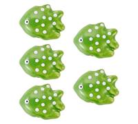 Bestewelry 5 pcs Polka Dot Fish Porcelain Beads Porcelain Fish Beads Ocean Animal Ceramic Loose Spacer Bead for Bracelets Necklaces Earring Jewelry Making, Green