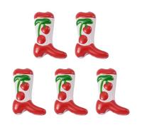 Bestewelry 5 Pcs Western Lampwork Glass Beads Cute Cowboy Boot Bead Cherry Enamel Loose Spacer Bead for DIY Jewelry Making Bracelet Earring Necklace