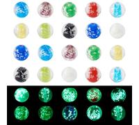 Bestewelry 50 pcs Luminous Lampwork Round Beads Glow in The Dark Crystal Glass Bead 12 mm Loose Spacer Bead for Earring Bracelet Necklace Jewelry Making