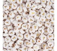 Bestewelry 500 pcs Acrylic Alphabet Beads Initial Letter Y Acrylic Plastic Bead 7 mm White Flat Round Letter Loose Spacer Bead for Name Bracelet Jewelry Making