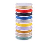 Bestewelry 50M Round Braided Thread 1mm Thick Polyester Twisted Cord with Spools Multicoloured Bracelet String for Jewelry Making Beading Crafts, 10 Colors