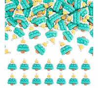 Bestewelry 50Pcs Christmas Theme Charms Lovely Opaque Red Gingerbread Man Resin Charms Sandy Brown Gingerbread Man Charm with Platinum Tone Iron Loops for Necklace Earring Jewelry Making