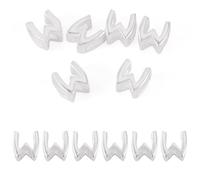Bestewelry 6 Pcs 925 Sterling Silver Hollow Initial Beads Letter W Electroplated Alphabet Beads Capital Letter W Silver Bead for Jewelry Making DIY Bracelet Necklace Crafts