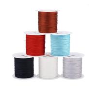Bestewelry 6 Rolls 0.6mm Nylon Thread Braided Nylon Beading Cord String Chinese Knotting Macrame Cord for DIY Friendship Bracelet Jewelry Making