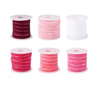 Bestewelry 60 Yards Deep Pink Single Face Velvet Ribbon 3/8 inch Soft Single Face Satin Trim Vintage Velvet Ribbon for Gift Packing Wrapping Wedding Party Decoration