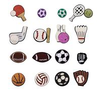 Bestewelry 64pcs Sports Theme Iron on Patches Sew on Patches Embroidered Badges Appliques for Sewing Jacket Jeans Clothes Backpack Repair